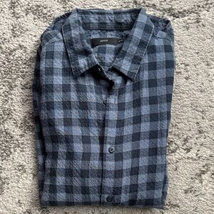 Onia Men's Blue Checkered Shirt